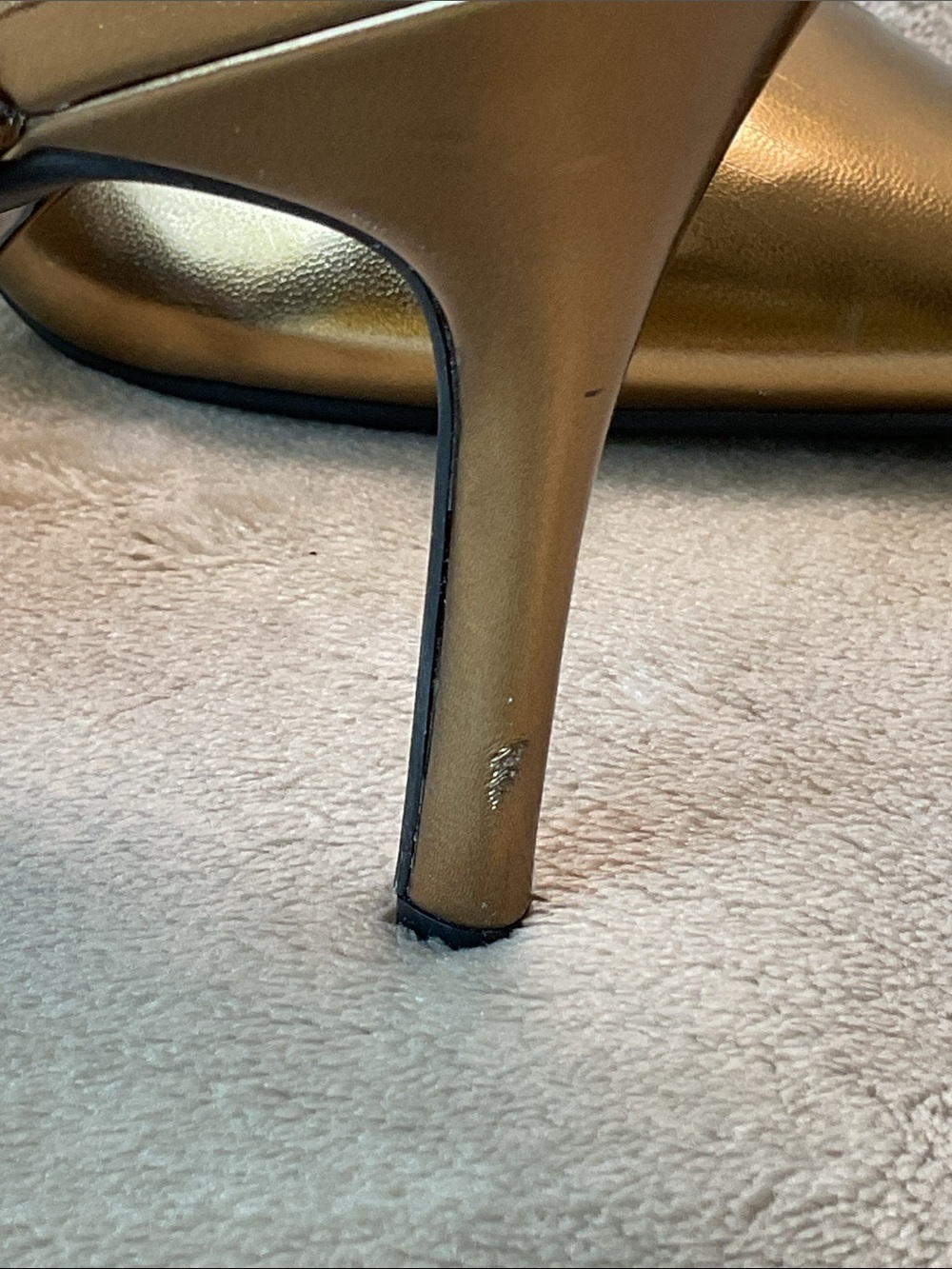 Nine West Metallic Bronze Pointed-Toe Slingback Pumps with Bow Accent - Picture 5 of 6